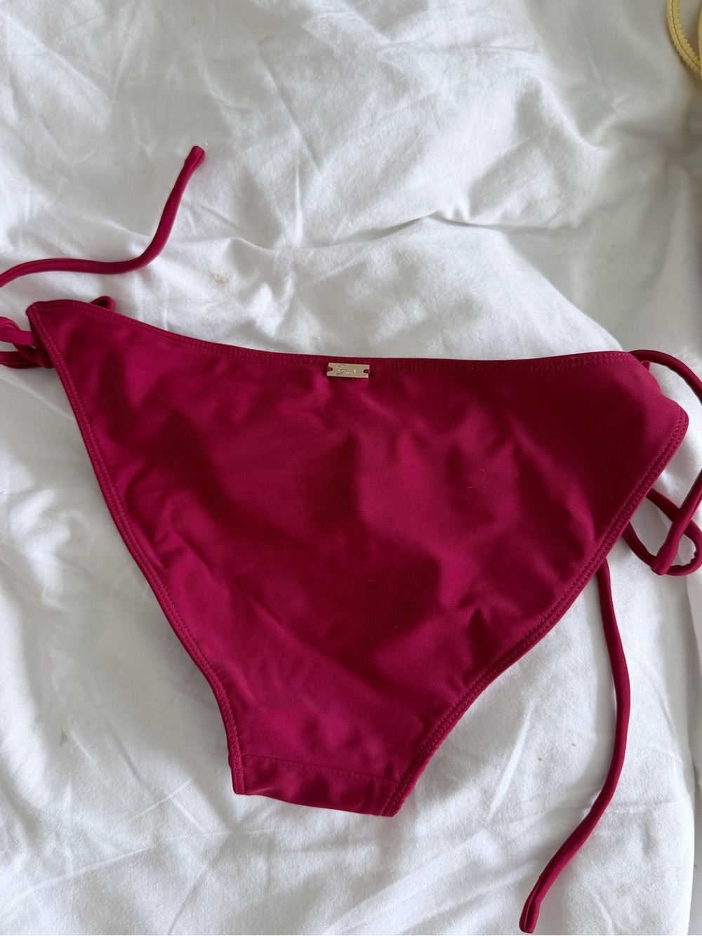 Women's Magenta Tie-Side Bikini Bottom
